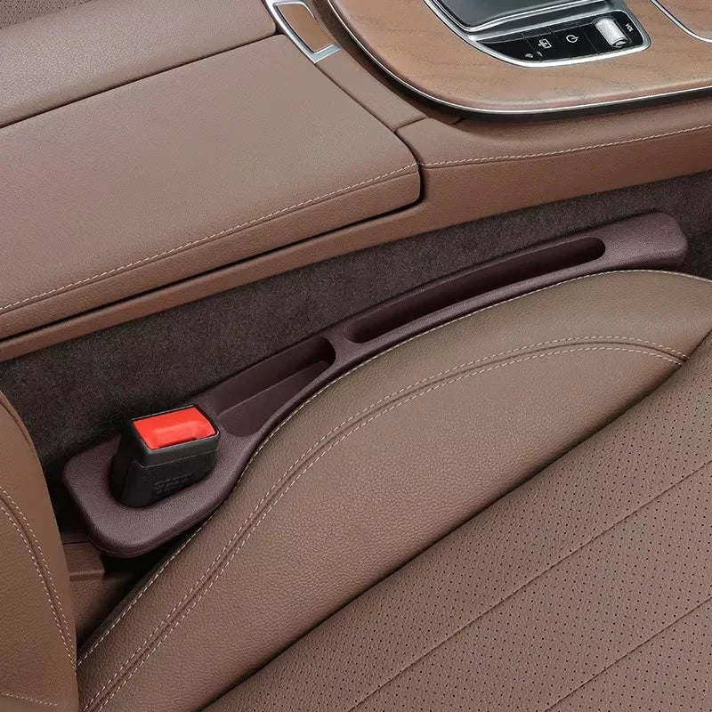 Car Seat Gap Organizer (2-Pack) — Leather Seat Filler & Catcher with Cup Holder, Stops Dropped Items
