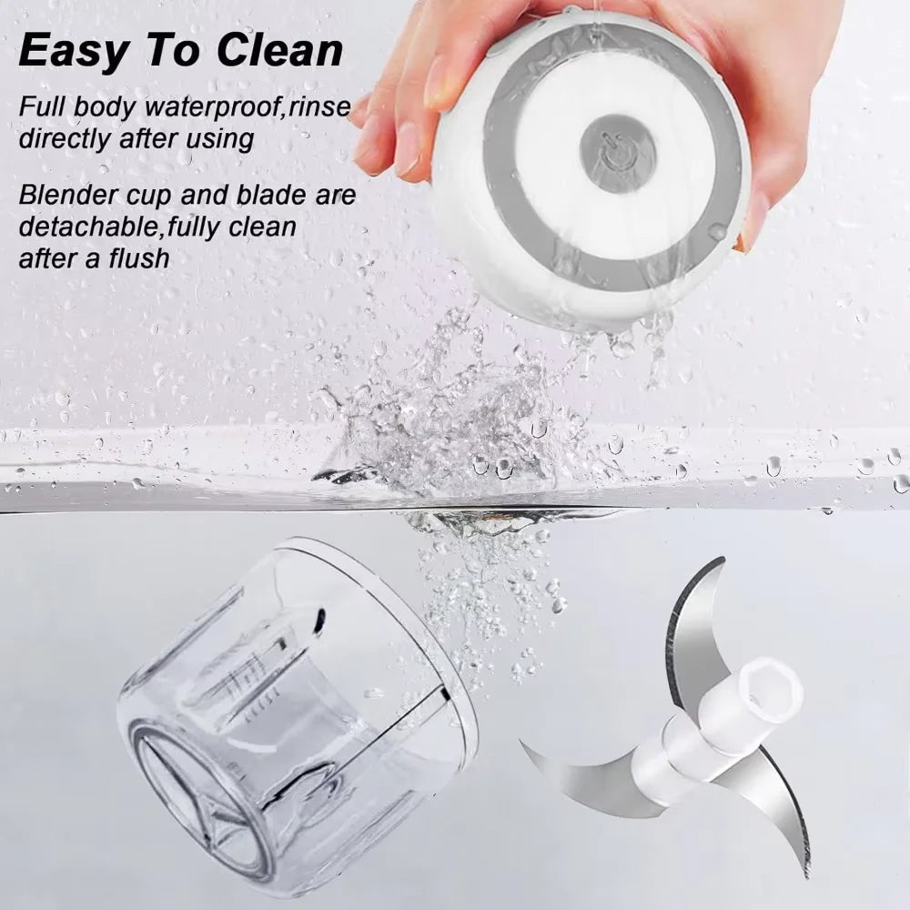 Electric Garlic Chopper — Mini USB Rechargeable Food Processor for Garlic, Onion, Veggies & Nuts