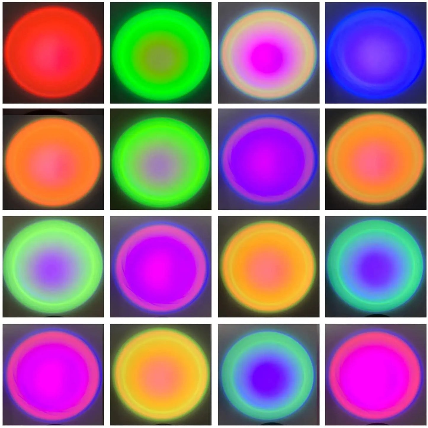 Sunset Projection Lamp — 16-Color LED Mood Light Projector with Remote, USB, for Bedroom & Photos