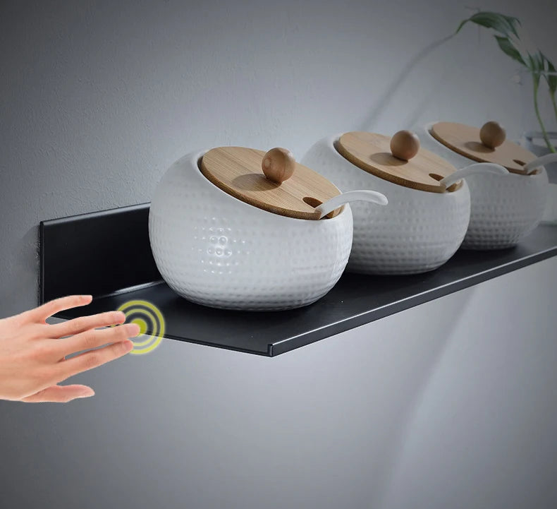 No-Drill Bathroom Shelf — Adhesive Wall-Mounted Storage Organizer for Bathroom & Kitchen, Punch-Free