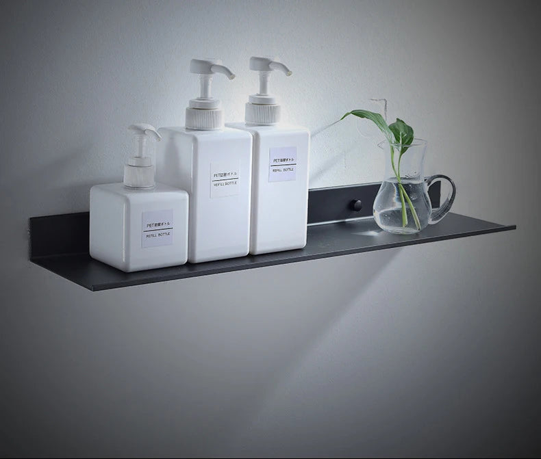 No-Drill Bathroom Shelf — Adhesive Wall-Mounted Storage Organizer for Bathroom & Kitchen, Punch-Free