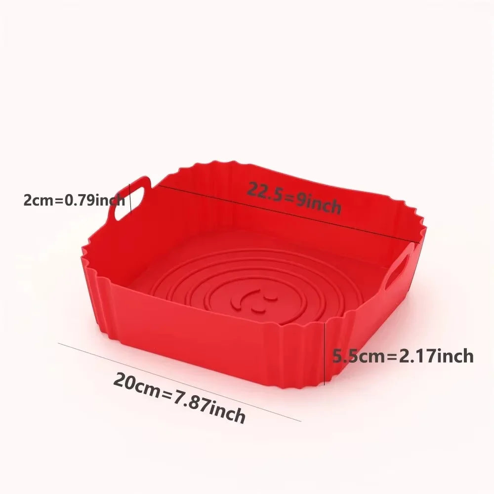 Reusable Air Fryer Liners — Non-Stick Silicone Air Fryer Basket Liner, Dishwasher Safe, Multiple Sizes