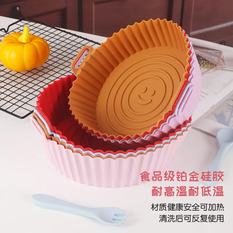 Reusable Air Fryer Liners — Non-Stick Silicone Air Fryer Basket Liner, Dishwasher Safe, Multiple Sizes