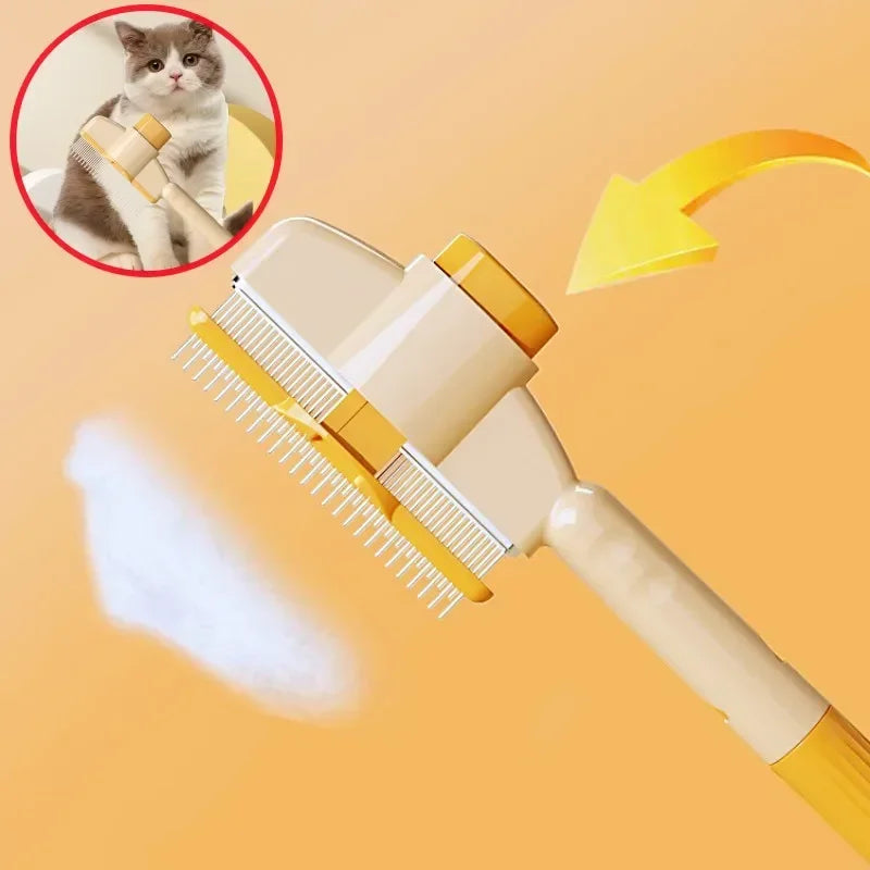 Self-Cleaning Dog & Cat Brush — Deshedding Slicker Grooming Brush with One-Click Hair Release