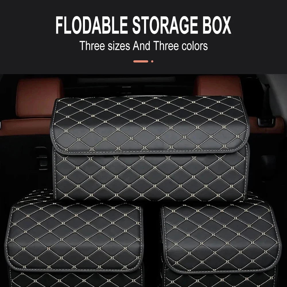 Collapsible Car Trunk Organizer — Foldable Storage Box with Lid for SUV, Car & Truck Cargo