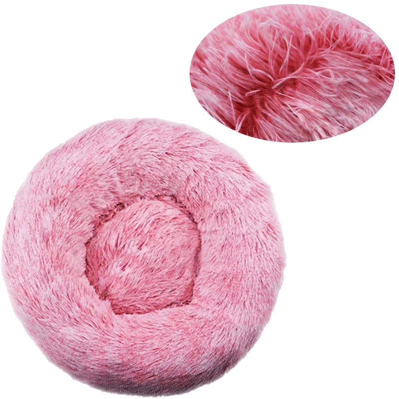 Calming Donut Dog Bed — Super Soft Plush Anti-Anxiety Pet Bed for Cats & Dogs, Multiple Sizes