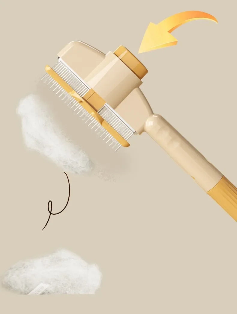 Self-Cleaning Dog & Cat Brush — Deshedding Slicker Grooming Brush with One-Click Hair Release