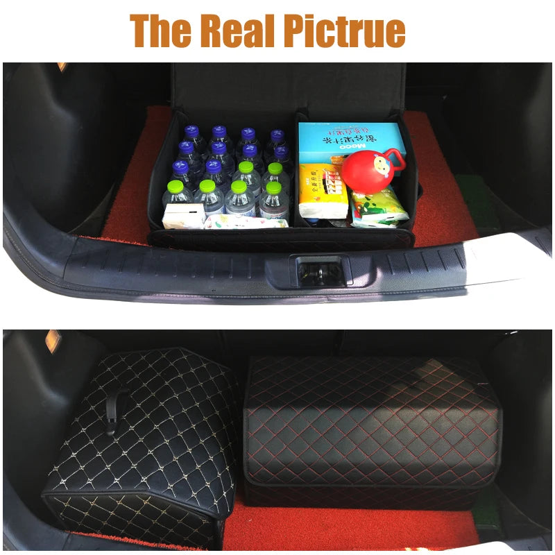 Collapsible Car Trunk Organizer — Foldable Storage Box with Lid for SUV, Car & Truck Cargo