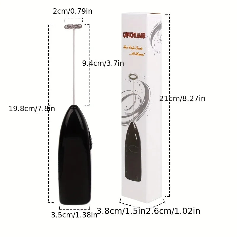 Electric Milk Frother — Handheld Rechargeable Foam Maker for Coffee, Lattes & Matcha, Stainless Whisk