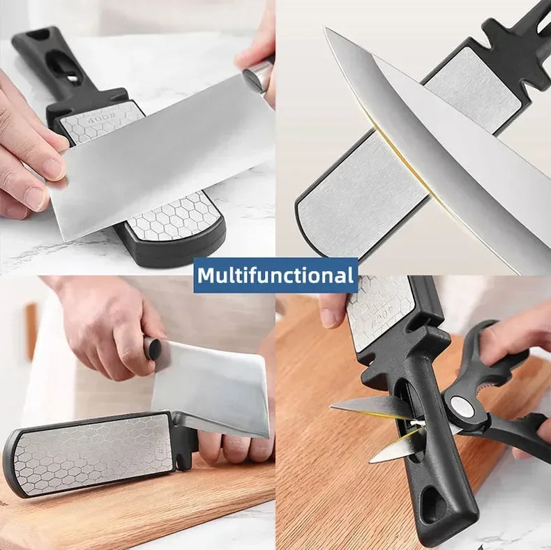 5-in-1 Knife Sharpener — Multi-Stage Manual Kitchen Knife & Scissor Sharpener with Non-Slip Base