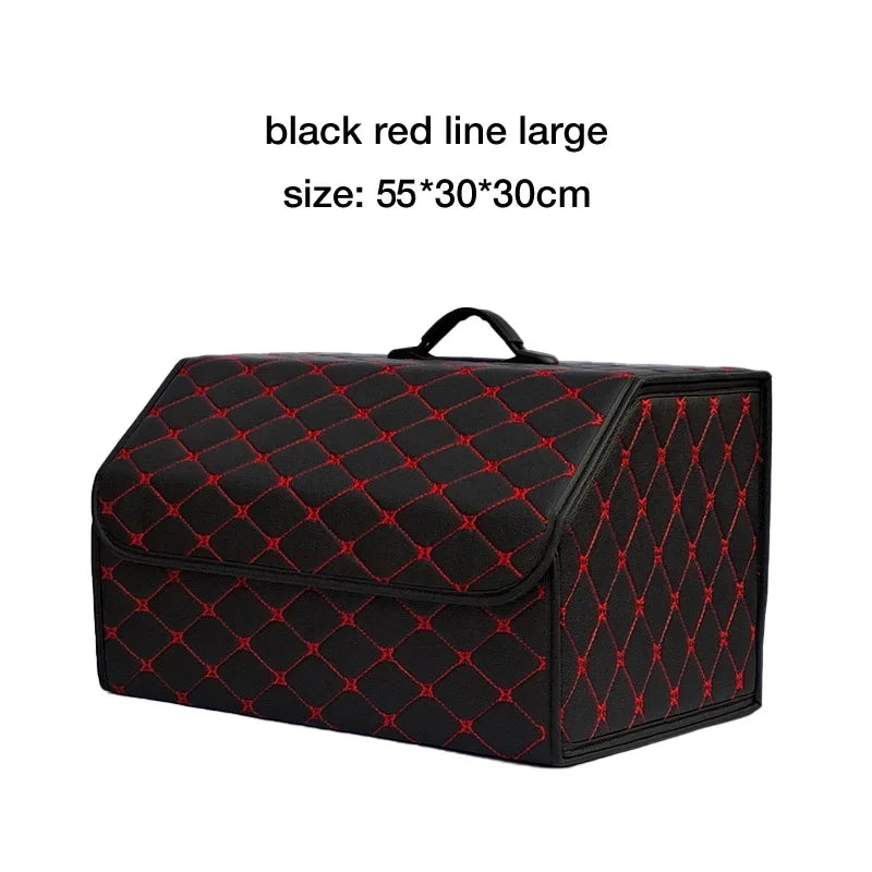 Collapsible Car Trunk Organizer — Foldable Storage Box with Lid for SUV, Car & Truck Cargo
