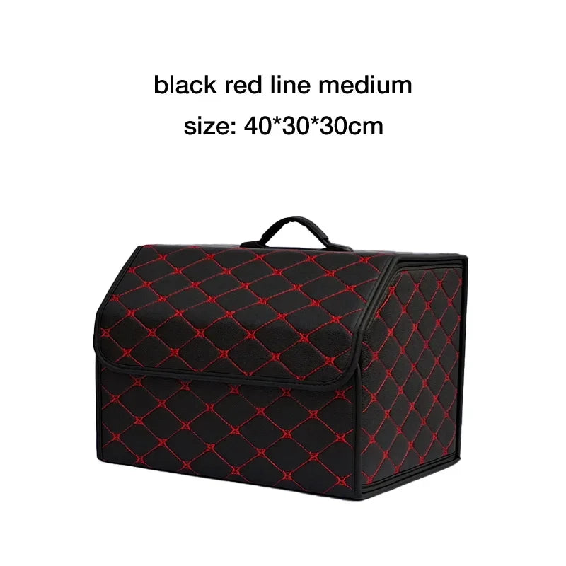 Collapsible Car Trunk Organizer — Foldable Storage Box with Lid for SUV, Car & Truck Cargo