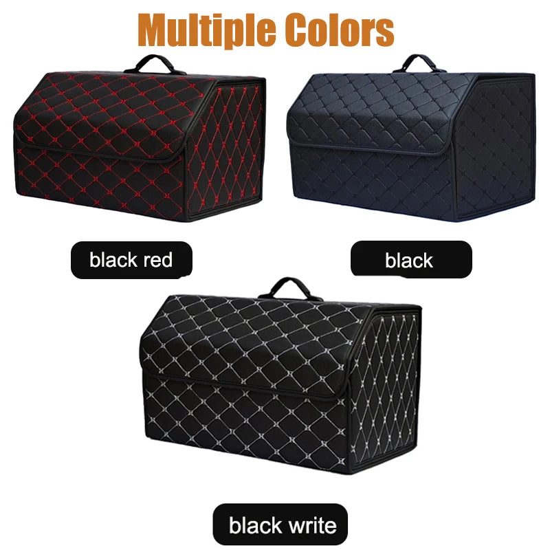 Collapsible Car Trunk Organizer — Foldable Storage Box with Lid for SUV, Car & Truck Cargo