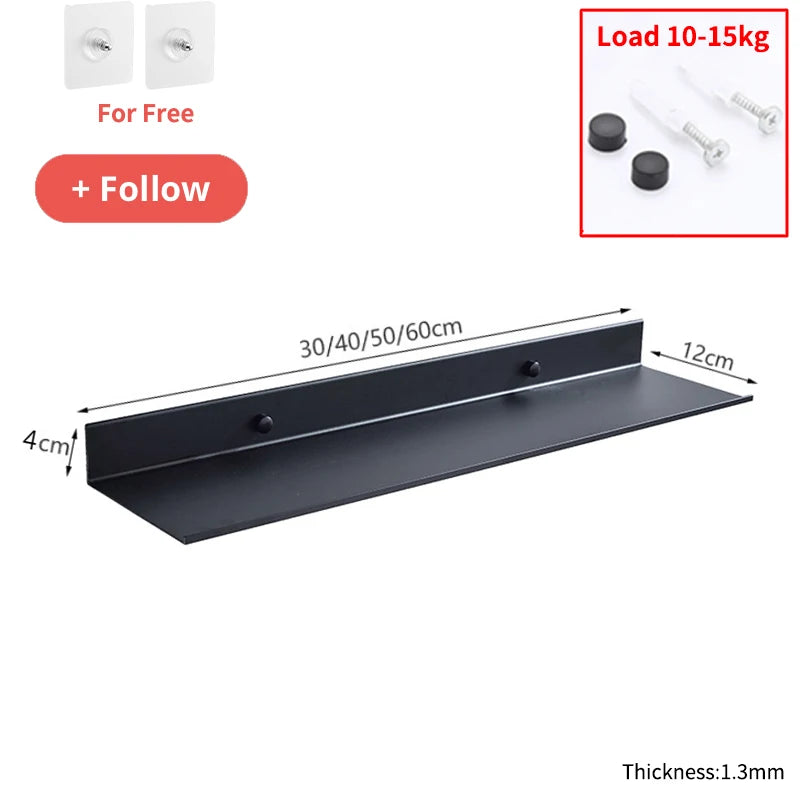 No-Drill Bathroom Shelf — Adhesive Wall-Mounted Storage Organizer for Bathroom & Kitchen, Punch-Free