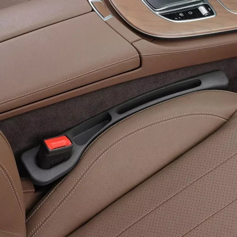 Car Seat Gap Organizer (2-Pack) — Leather Seat Filler & Catcher with Cup Holder, Stops Dropped Items