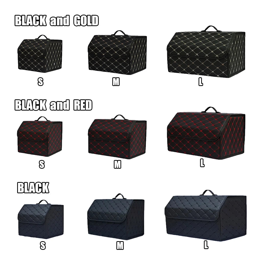 Collapsible Car Trunk Organizer — Foldable Storage Box with Lid for SUV, Car & Truck Cargo
