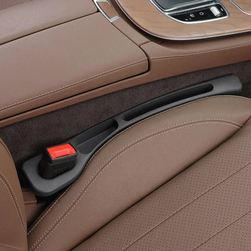 Car Seat Gap Organizer (2-Pack) — Leather Seat Filler & Catcher with Cup Holder, Stops Dropped Items