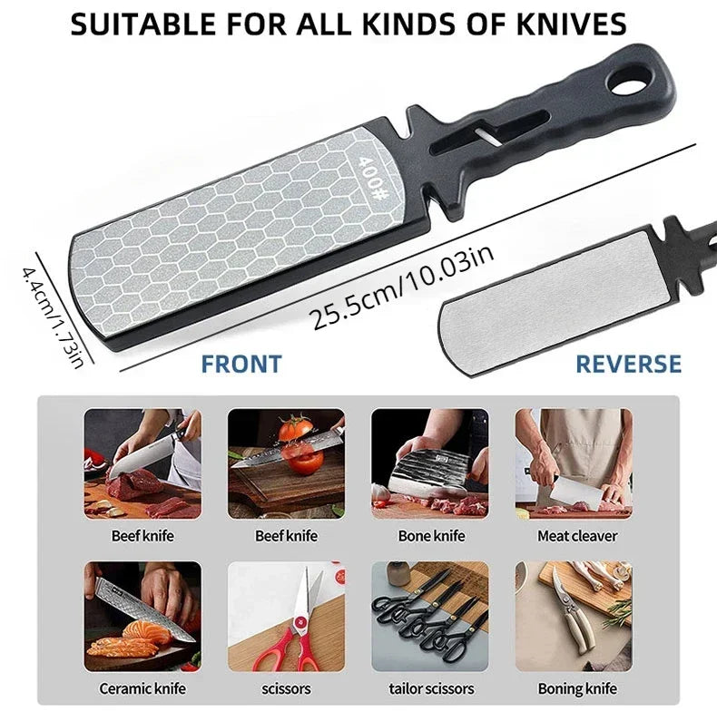 5-in-1 Knife Sharpener — Multi-Stage Manual Kitchen Knife & Scissor Sharpener with Non-Slip Base
