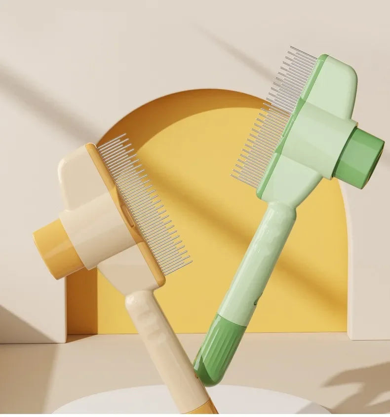 Self-Cleaning Dog & Cat Brush — Deshedding Slicker Grooming Brush with One-Click Hair Release