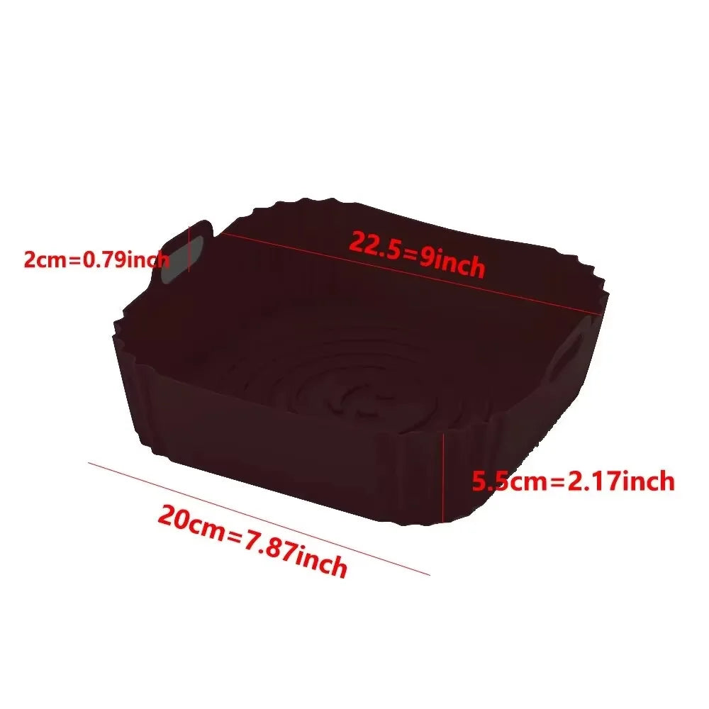 Reusable Air Fryer Liners — Non-Stick Silicone Air Fryer Basket Liner, Dishwasher Safe, Multiple Sizes