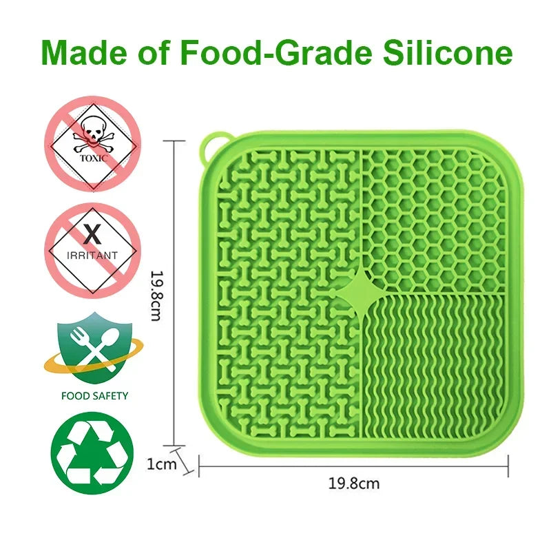 Dog Licking Mat — Slow Feeder Lick Pad with Suction Base, Calming Anxiety Relief for Dogs & Cats