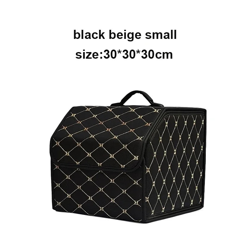 Collapsible Car Trunk Organizer — Foldable Storage Box with Lid for SUV, Car & Truck Cargo