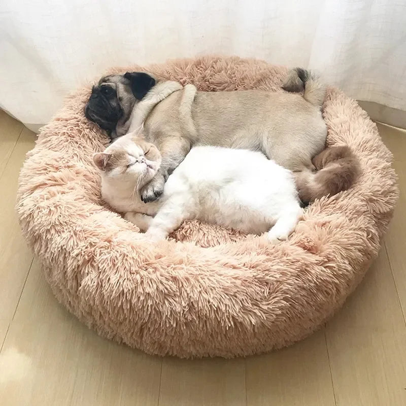 Calming Donut Dog Bed — Super Soft Plush Anti-Anxiety Pet Bed for Cats & Dogs, Multiple Sizes