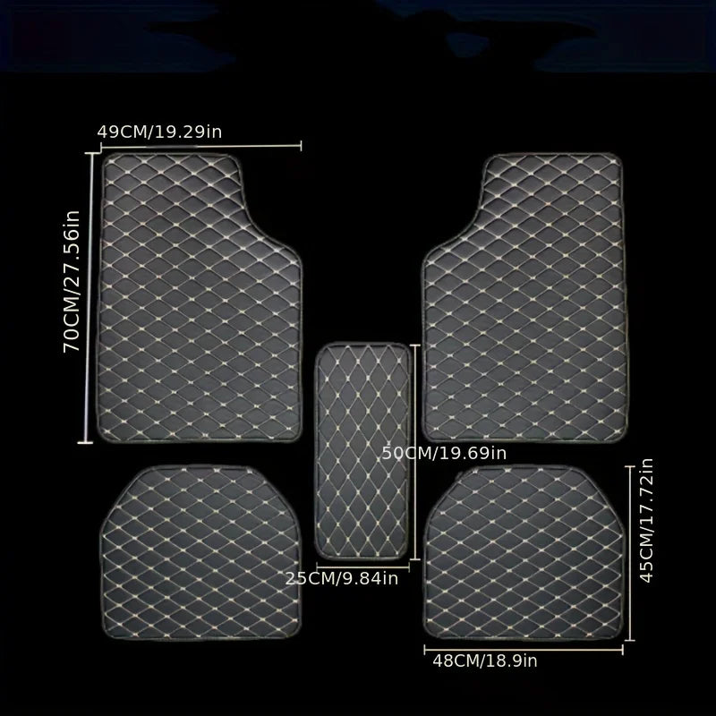Universal Car Floor Mats (5-Piece) — Waterproof All-Weather Auto Floor Liners, Anti-Slip, Easy Clean