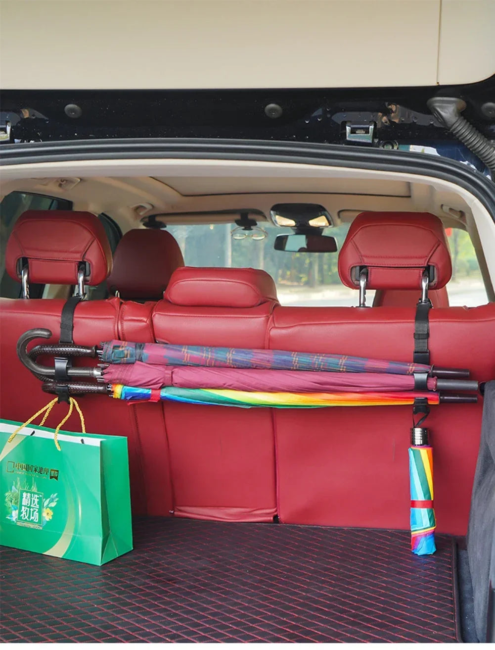 Car Back Seat Hooks (2-Pack) — Headrest Hangers for Bags, Groceries, Purses & More, Non-Slip