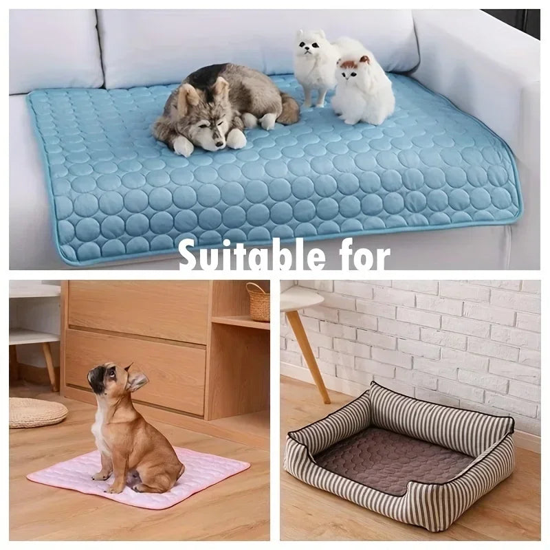 Pet Cooling Mat — Self-Cooling Gel Pad for Dogs & Cats, Pressure-Activated, Washable, Multiple Sizes