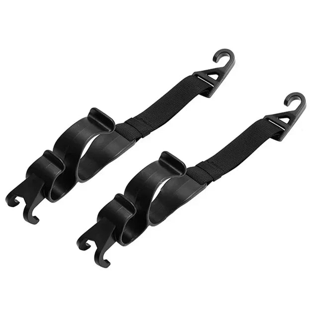 Car Back Seat Hooks (2-Pack) — Headrest Hangers for Bags, Groceries, Purses & More, Non-Slip