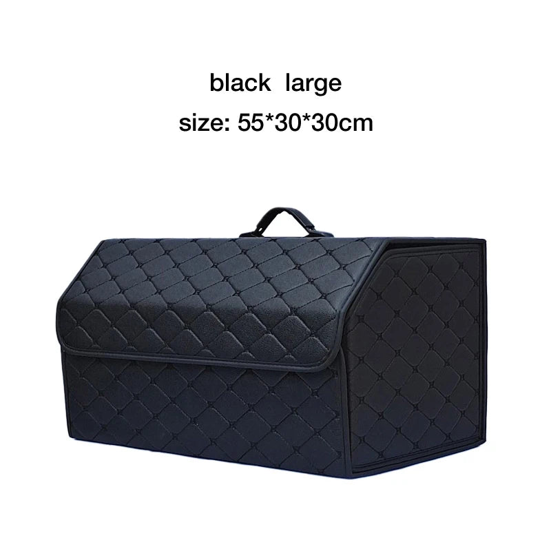Collapsible Car Trunk Organizer — Foldable Storage Box with Lid for SUV, Car & Truck Cargo