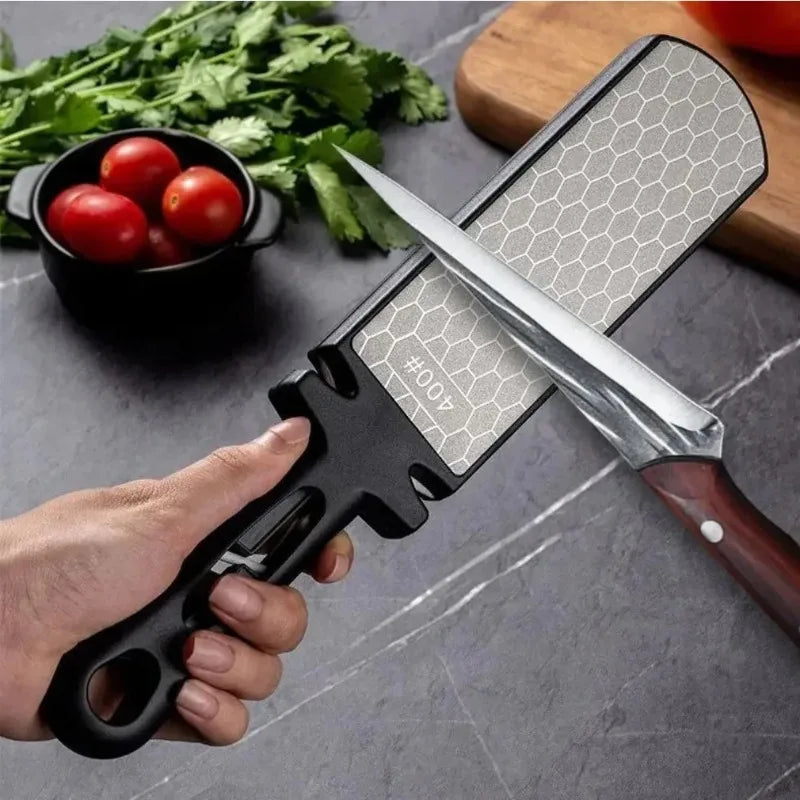 5-in-1 Knife Sharpener — Multi-Stage Manual Kitchen Knife & Scissor Sharpener with Non-Slip Base