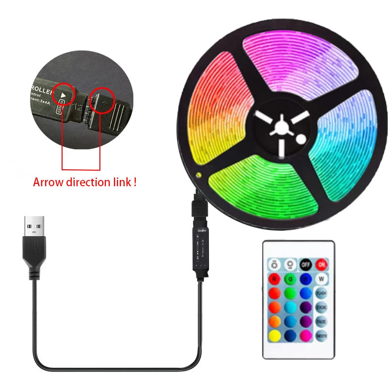 RGB LED Strip Lights — App & Remote Color-Changing Lights with Music Sync, for Bedroom, Gaming & TV