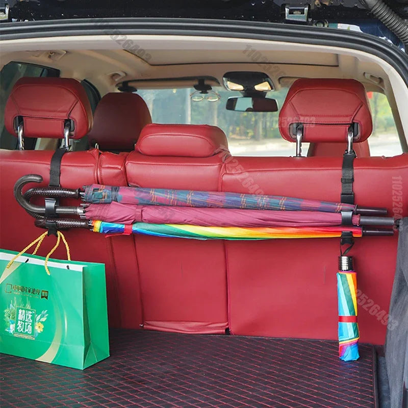 Car Back Seat Hooks (2-Pack) — Headrest Hangers for Bags, Groceries, Purses & More, Non-Slip