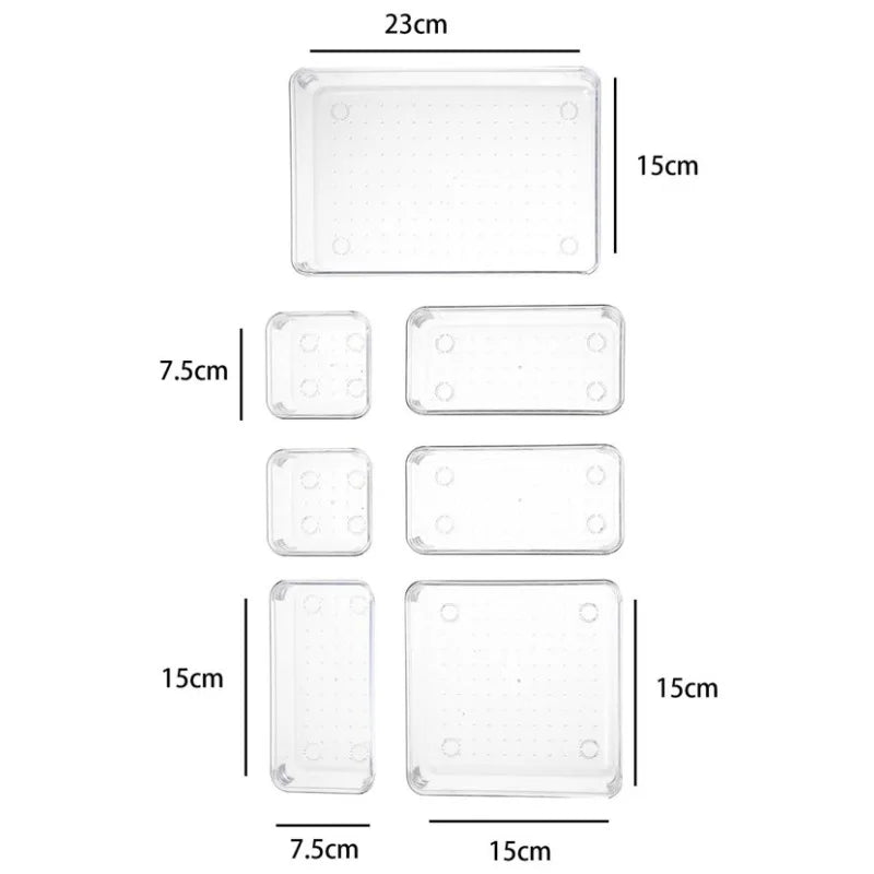 Drawer Organizer Set (7-Piece) — Adjustable Dividers & Bins for Dresser, Desk, Kitchen & Bathroom Drawers