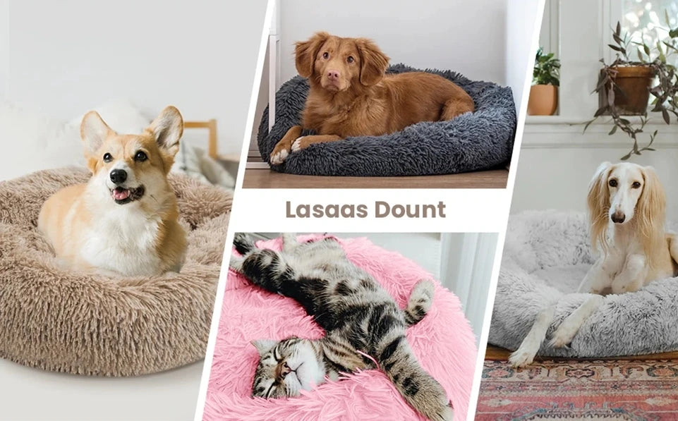 Calming Donut Dog Bed — Super Soft Plush Anti-Anxiety Pet Bed for Cats & Dogs, Multiple Sizes