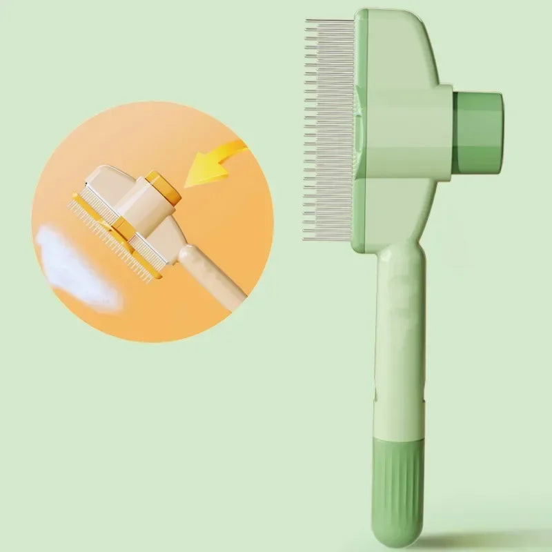 Self-Cleaning Dog & Cat Brush — Deshedding Slicker Grooming Brush with One-Click Hair Release