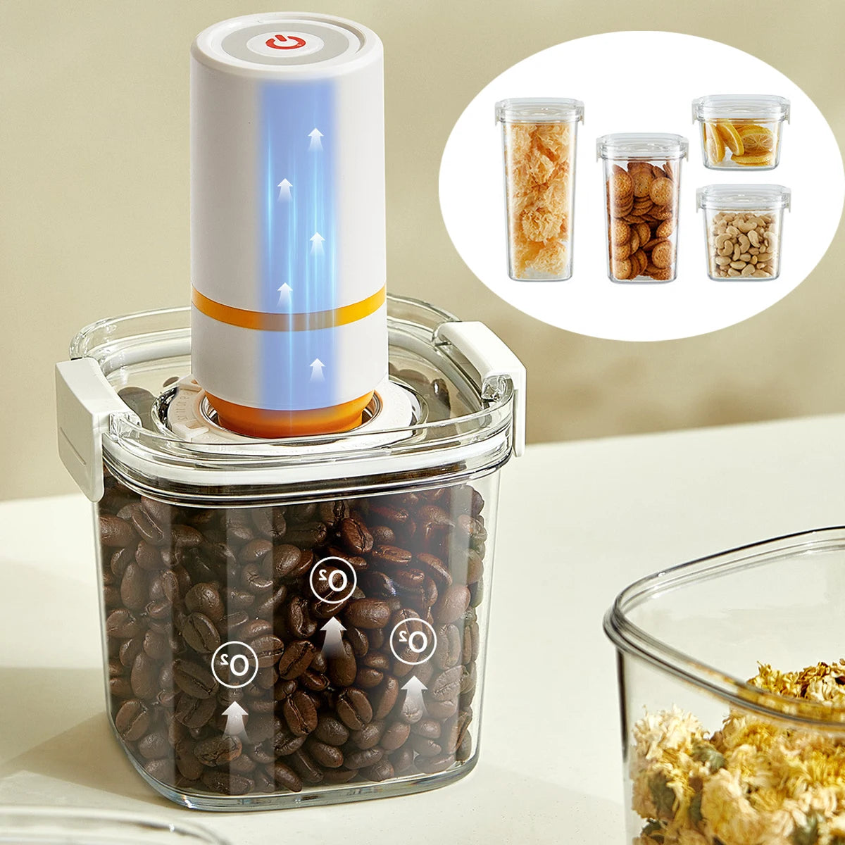 Vacuum-Sealed Coffee Canister — Airtight Stainless Steel Storage Container for Coffee Beans & Grounds