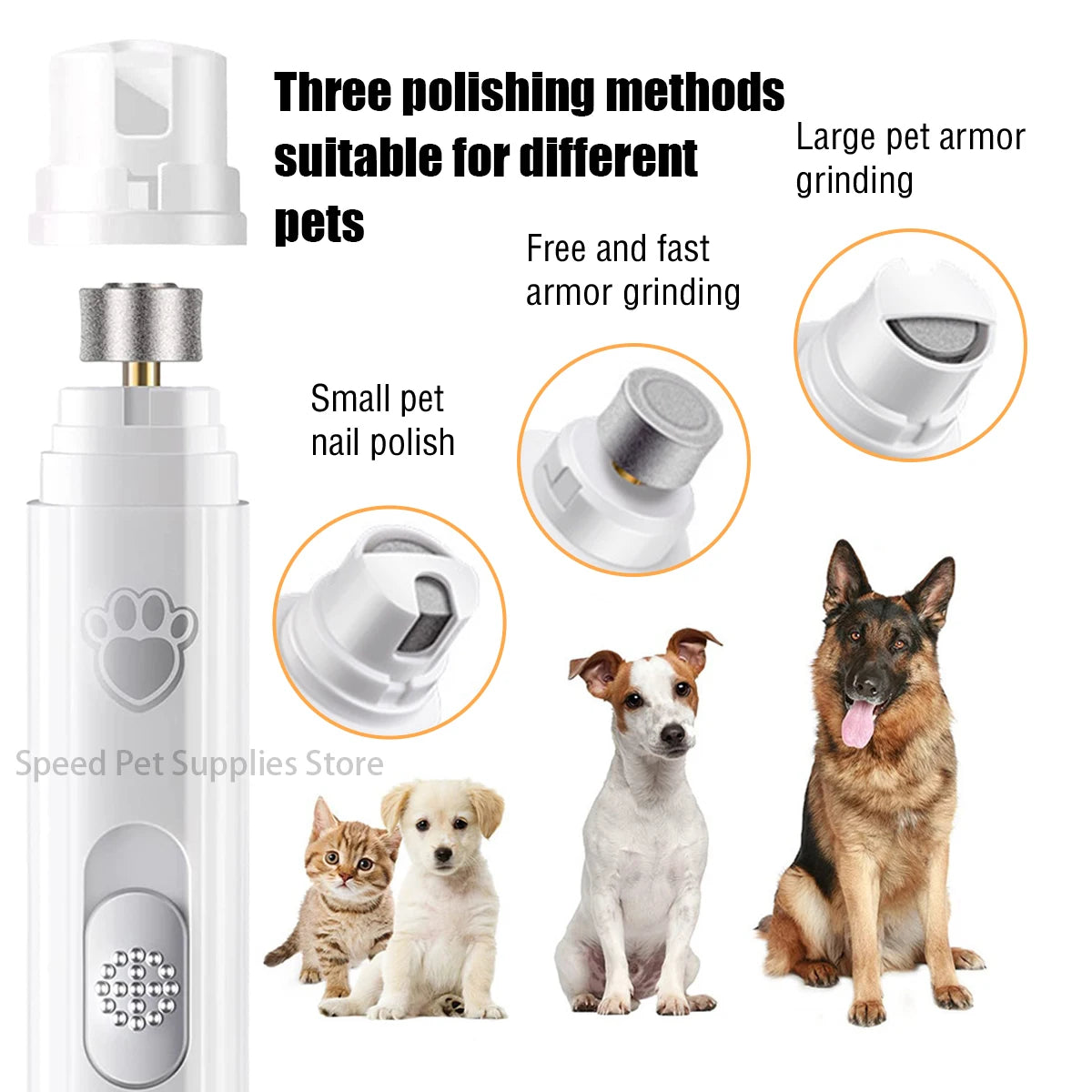 Electric Pet Nail Grinder — Rechargeable Quiet Dog & Cat Nail Trimmer for Painless Paw Grooming