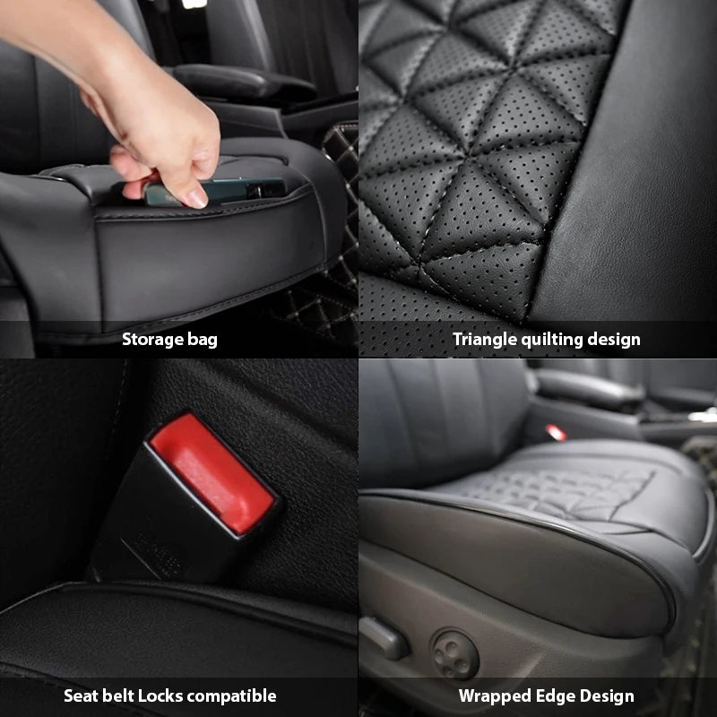 Universal Car Seat Cover — PU Leather Front Seat Protector, Waterproof, Anti-Slip, Fits Most Cars