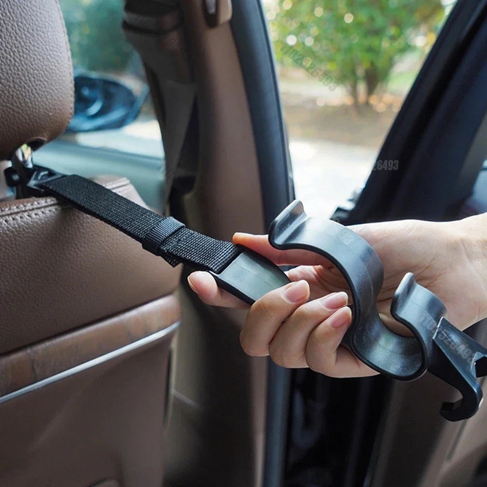 Car Back Seat Hooks (2-Pack) — Headrest Hangers for Bags, Groceries, Purses & More, Non-Slip