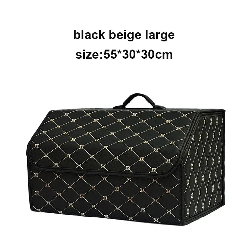 Collapsible Car Trunk Organizer — Foldable Storage Box with Lid for SUV, Car & Truck Cargo