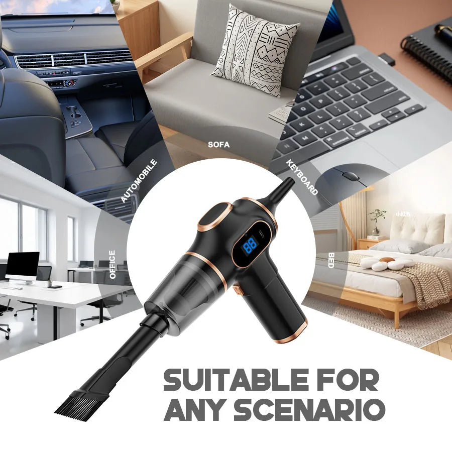 Cordless Car Vacuum Cleaner — Portable Handheld Auto Vacuum with Strong Suction, Rechargeable