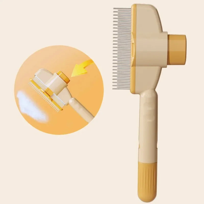 Self-Cleaning Dog & Cat Brush — Deshedding Slicker Grooming Brush with One-Click Hair Release