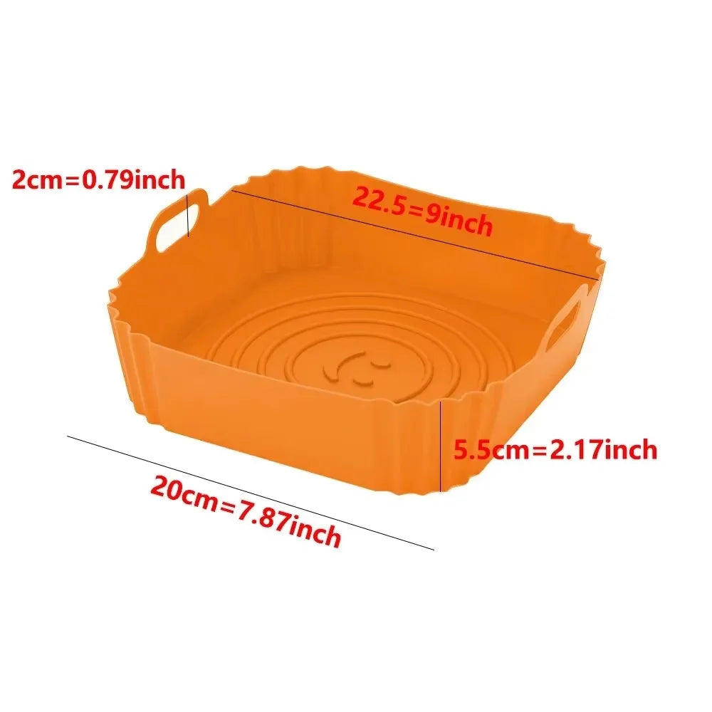 Reusable Air Fryer Liners — Non-Stick Silicone Air Fryer Basket Liner, Dishwasher Safe, Multiple Sizes