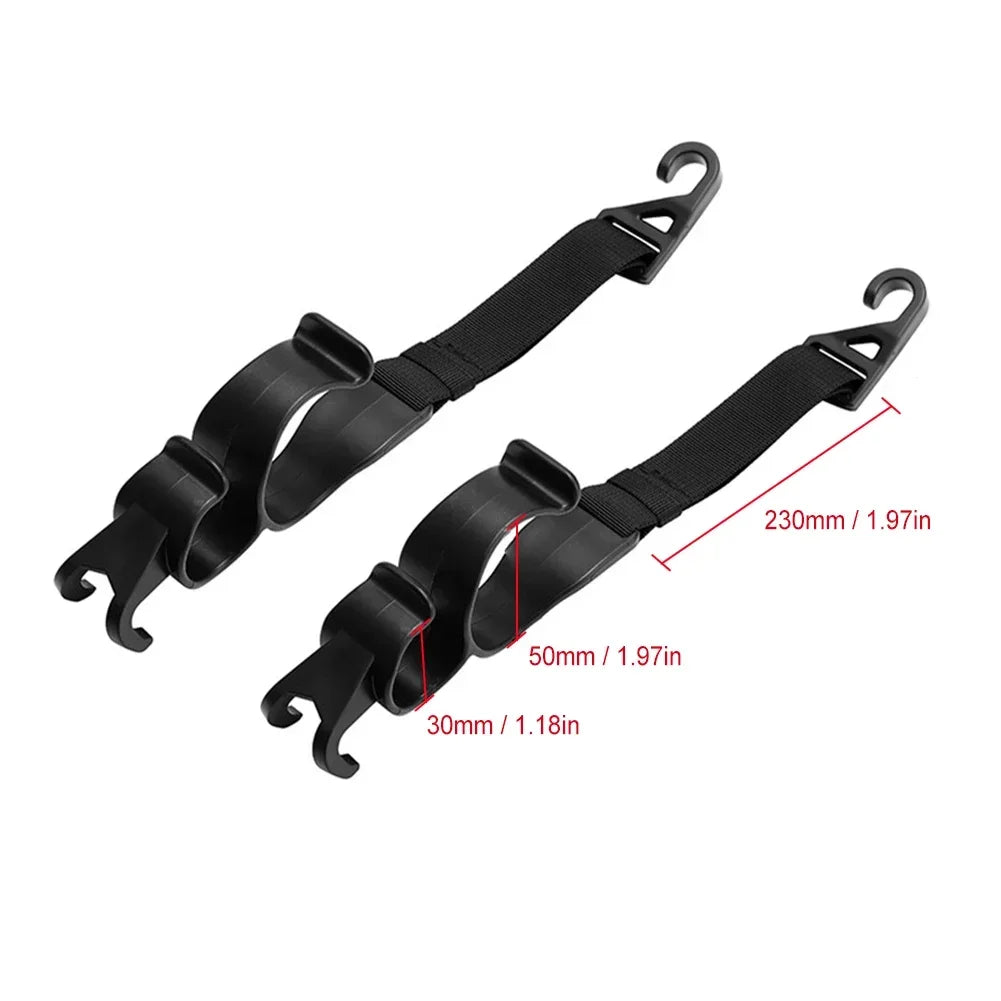 Car Back Seat Hooks (2-Pack) — Headrest Hangers for Bags, Groceries, Purses & More, Non-Slip