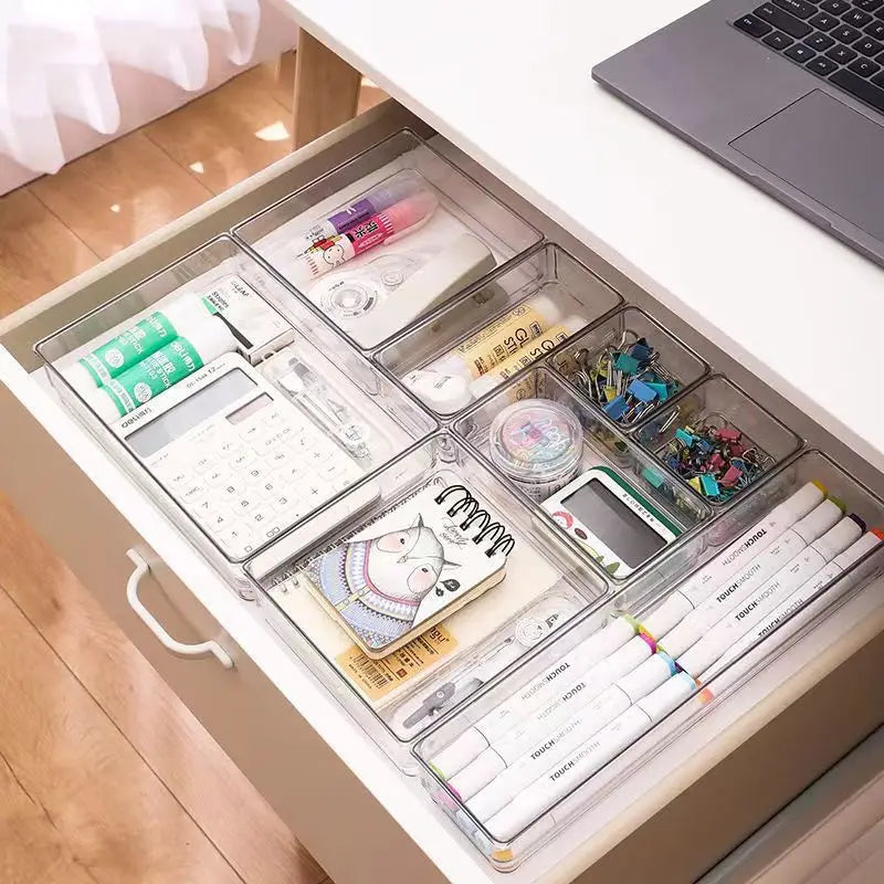Drawer Organizer Set (7-Piece) — Adjustable Dividers & Bins for Dresser, Desk, Kitchen & Bathroom Drawers