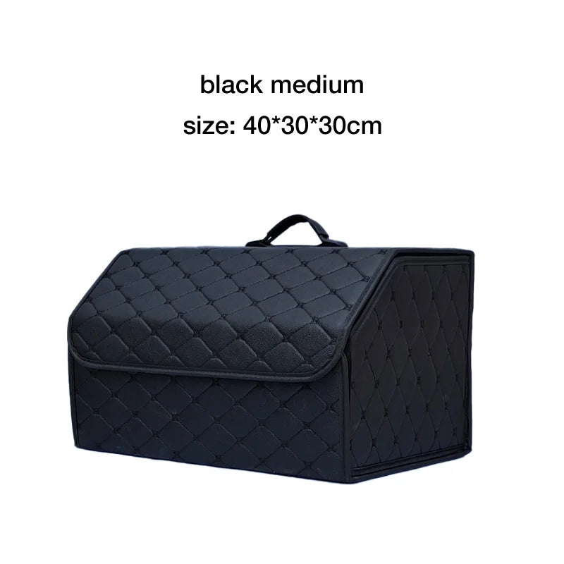 Collapsible Car Trunk Organizer — Foldable Storage Box with Lid for SUV, Car & Truck Cargo