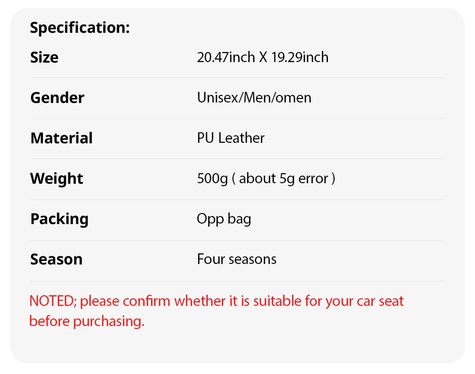 Universal Car Seat Cover — PU Leather Front Seat Protector, Waterproof, Anti-Slip, Fits Most Cars